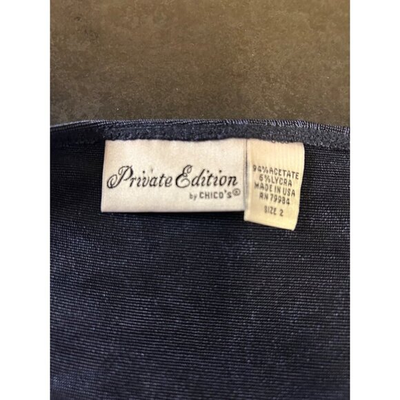 Private Edition by Chicos Womens Tank Top Size 2 Floral Pattern Blue Made in USA - Picture 6 of 9